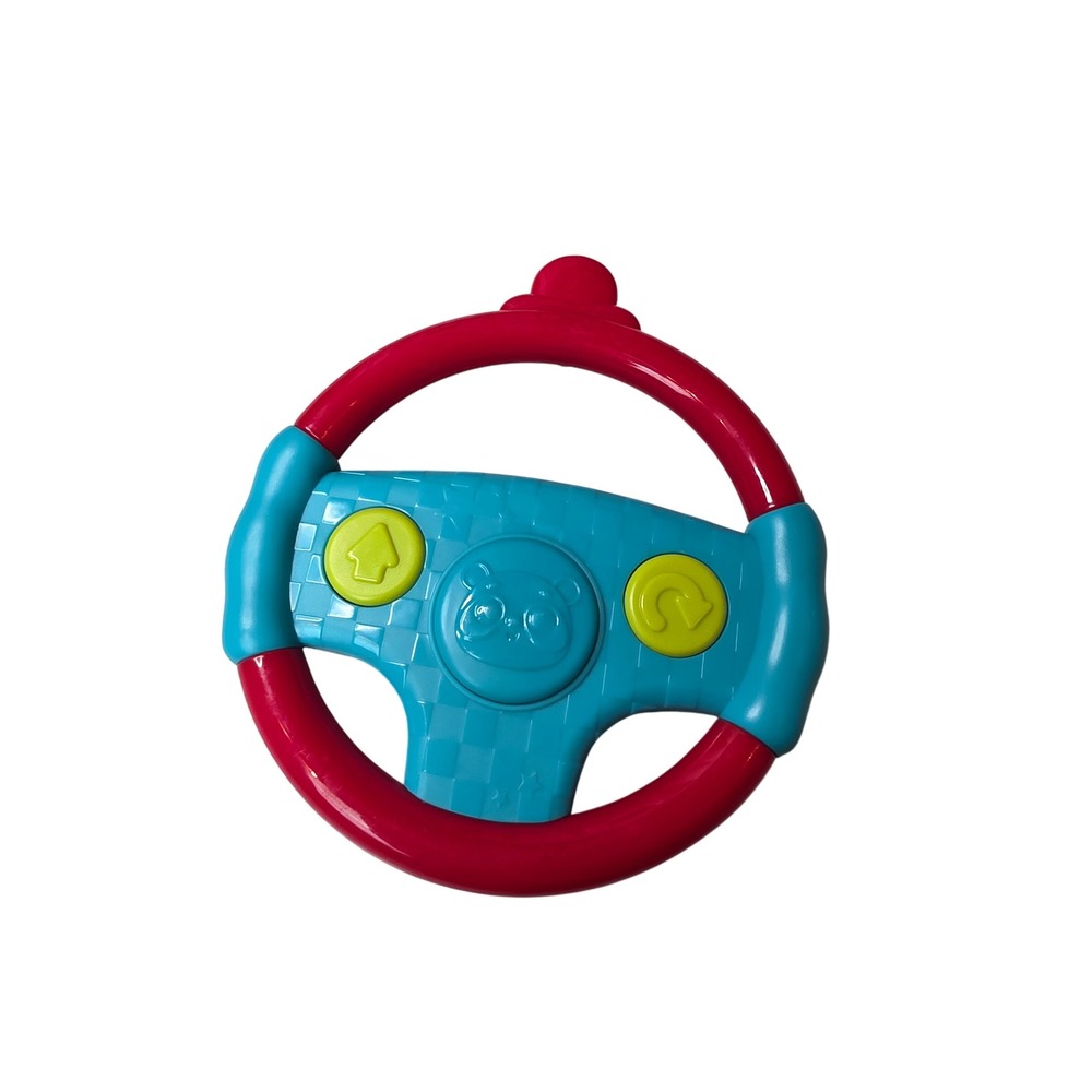 Land of B. by B. toys Woo-Hue Steering Wheel Toy Red Teal Panda Sound Lights G1